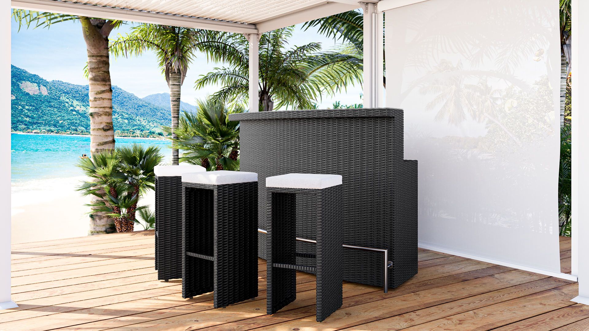 Rattan Bar Set FLAMARIO artelia design