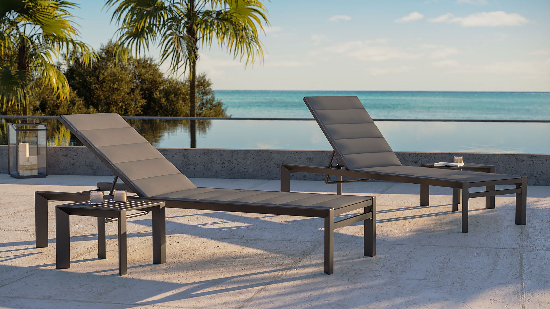 Aluminium Sun Lounger Set AMALFI L artelia design