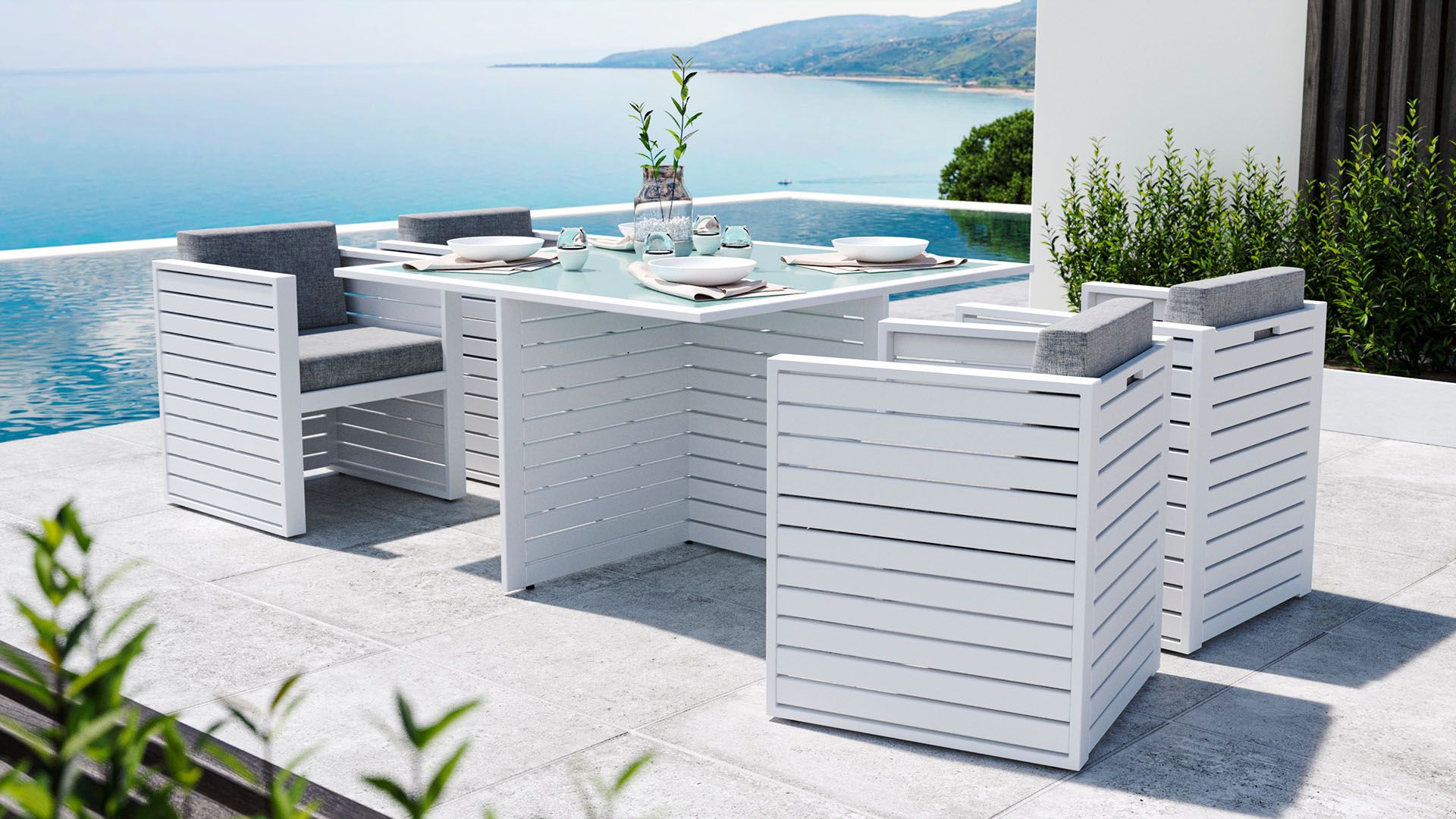 Outdoor dining shop table for 2