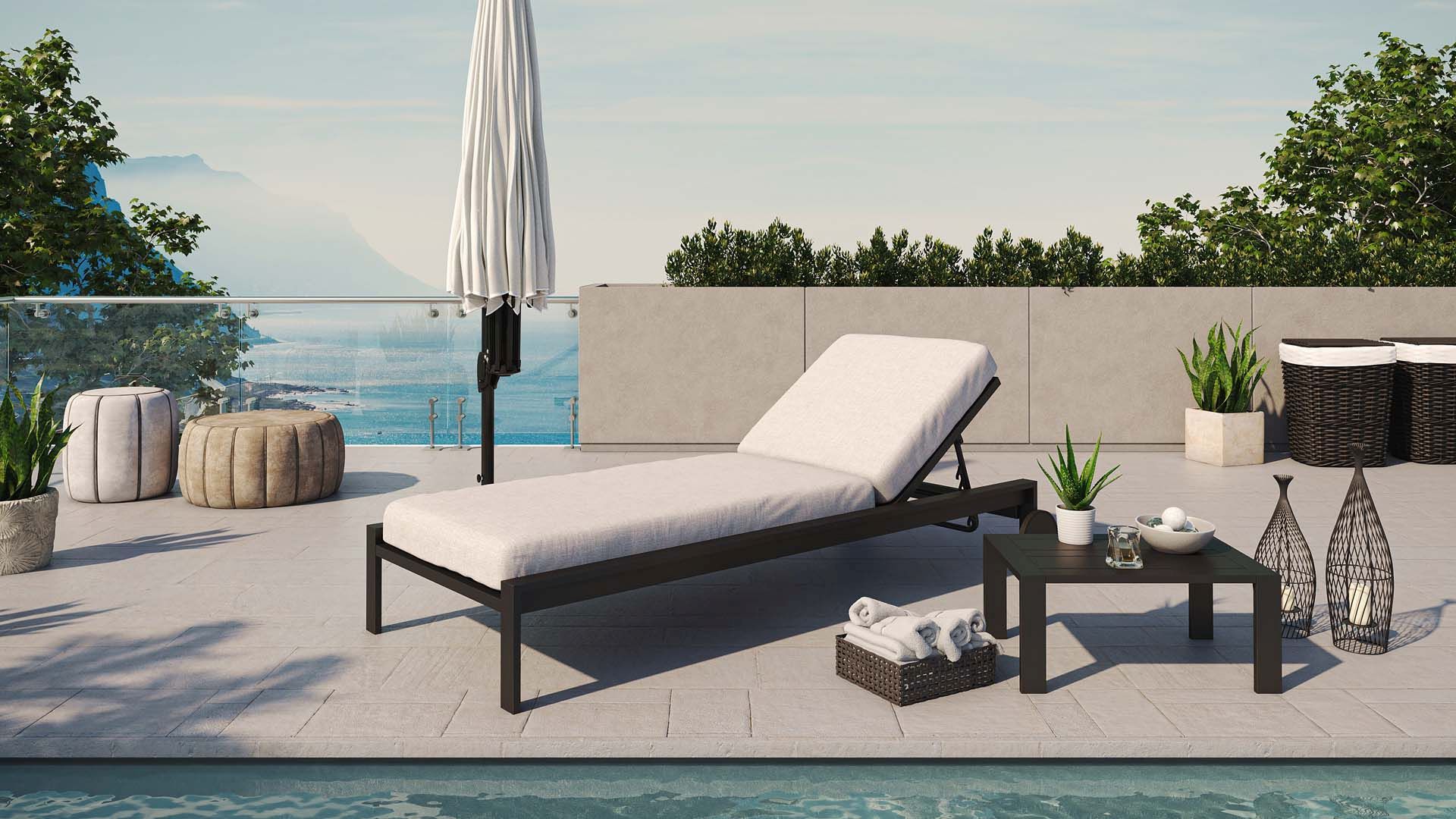 Outdoor aluminum online chaise lounge