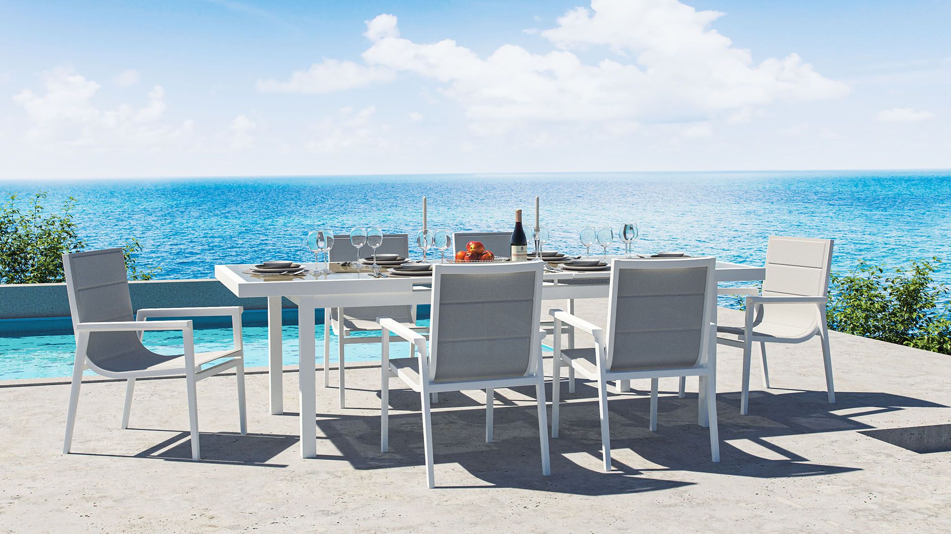 Blue outdoor cheap dining table