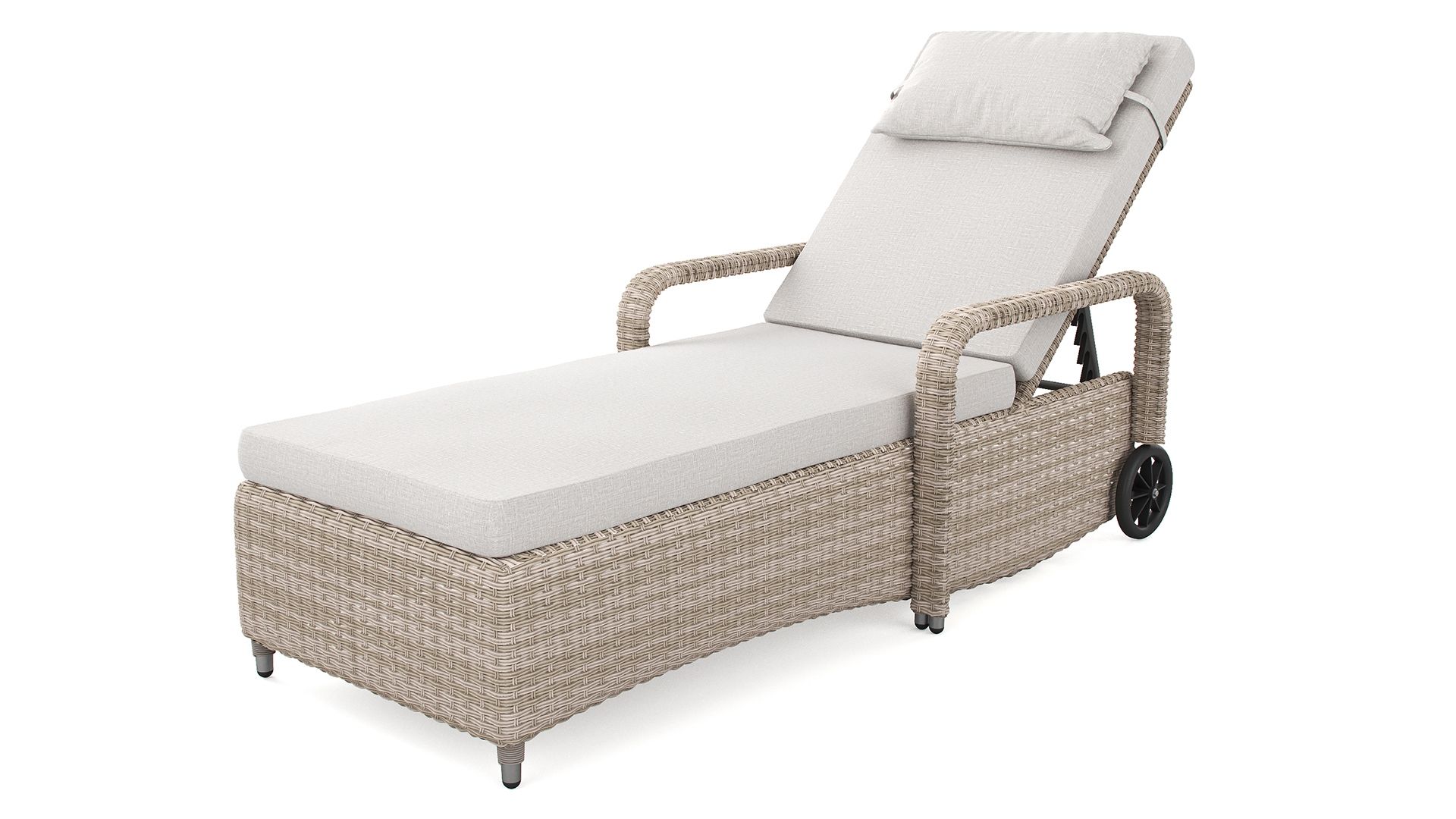 White hot sale wicker lounger