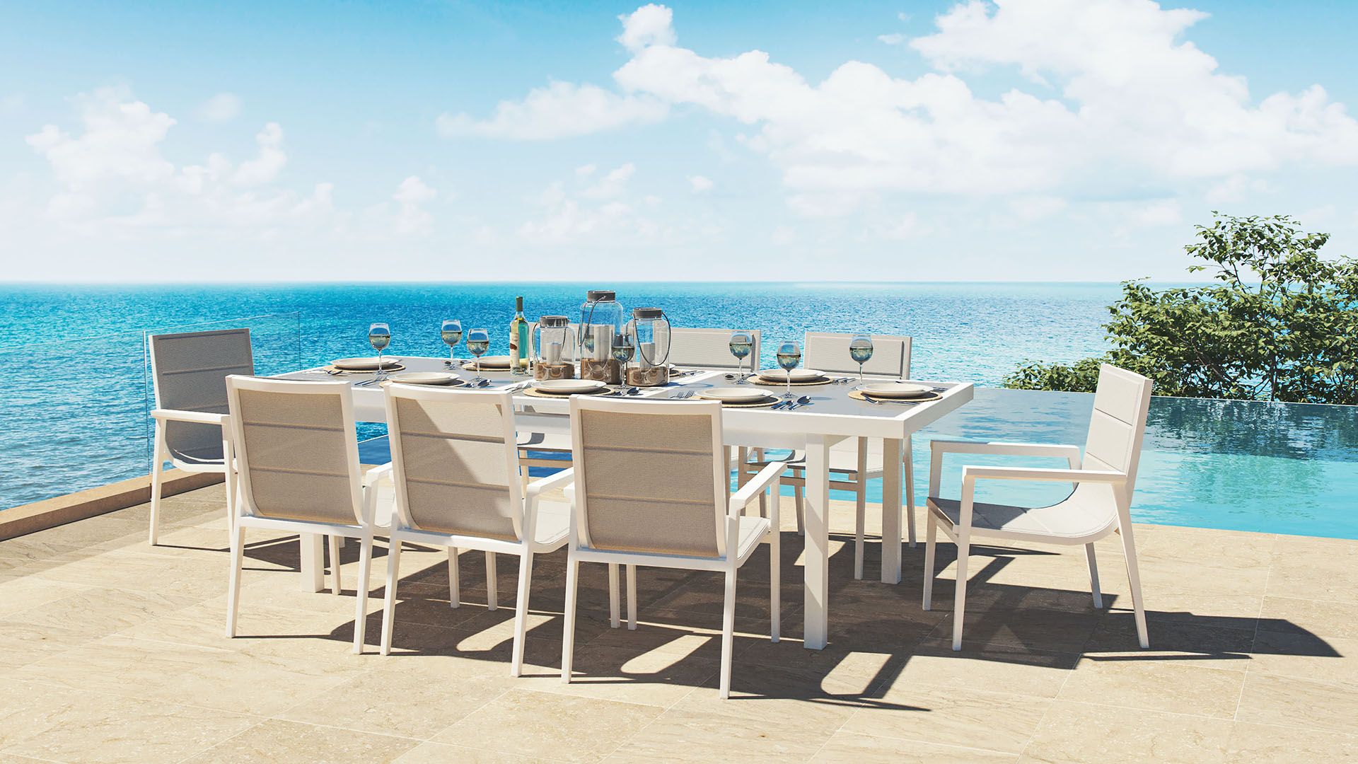 Garden Dining Set With Extendable Table Santorini XL arteliadesign.co.uk