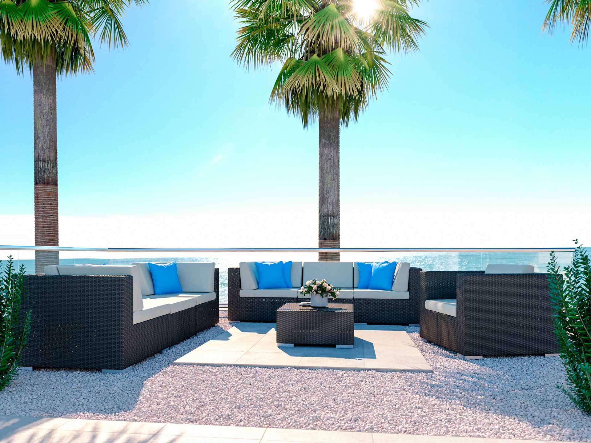 Rattan Couch Set Athena L
