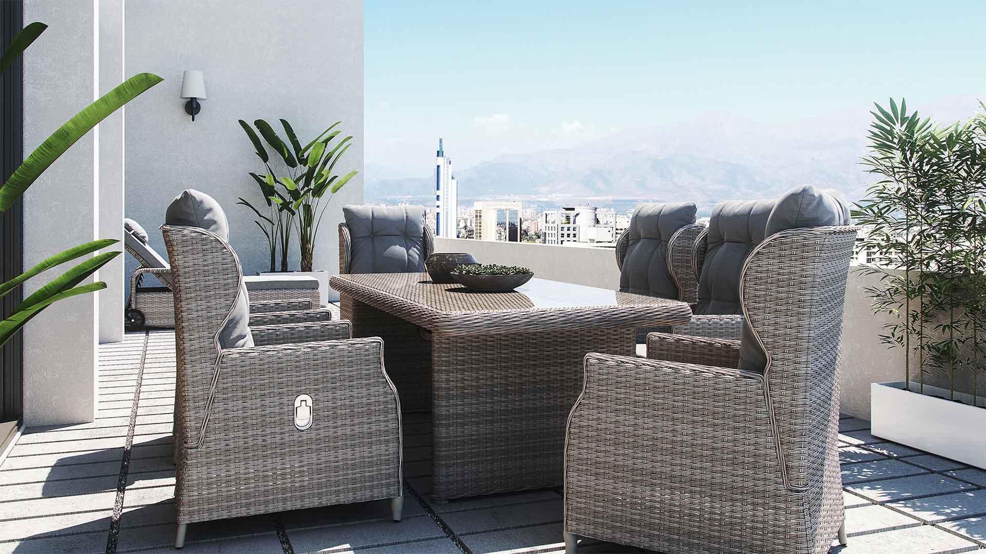 Rattan Dining Table Set Bariya L