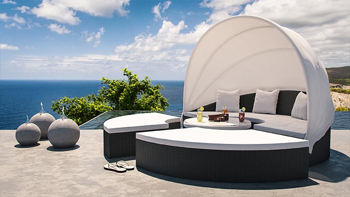 Rattan Lounge Muschel sdatec.com