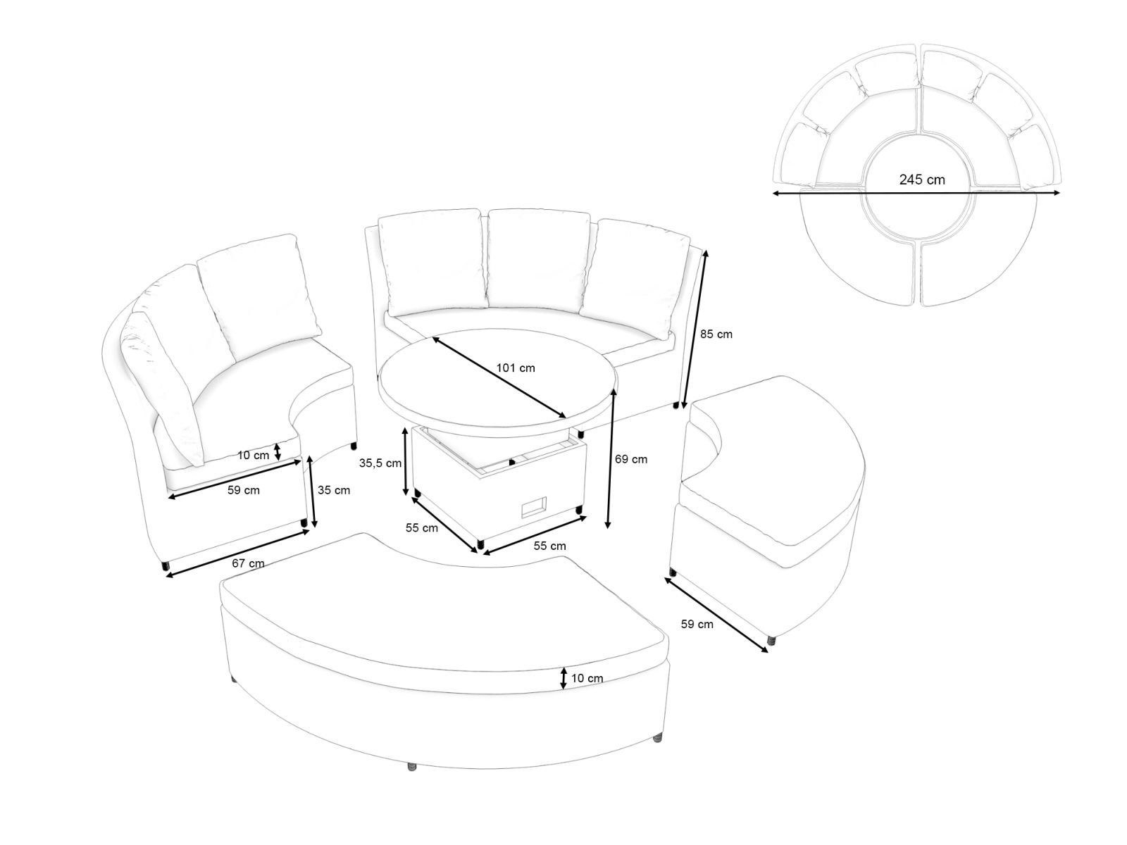 Sonnenliege Daybed Cube Monaco artelia-design.co.uk